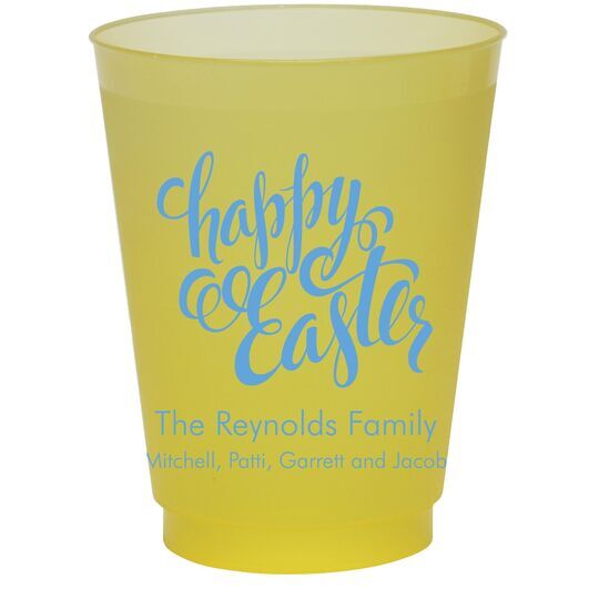 Calligraphy Happy Easter Colored Shatterproof Cups